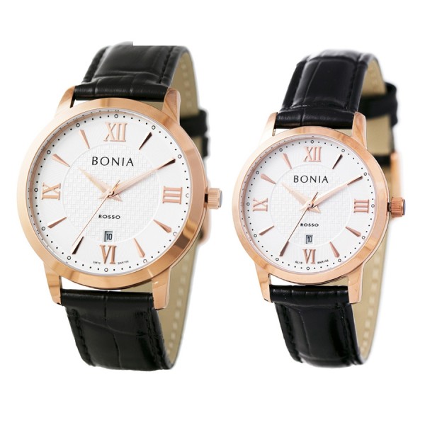 Bonia BR166-1513 & BR166-3513 Rosegold White Couple